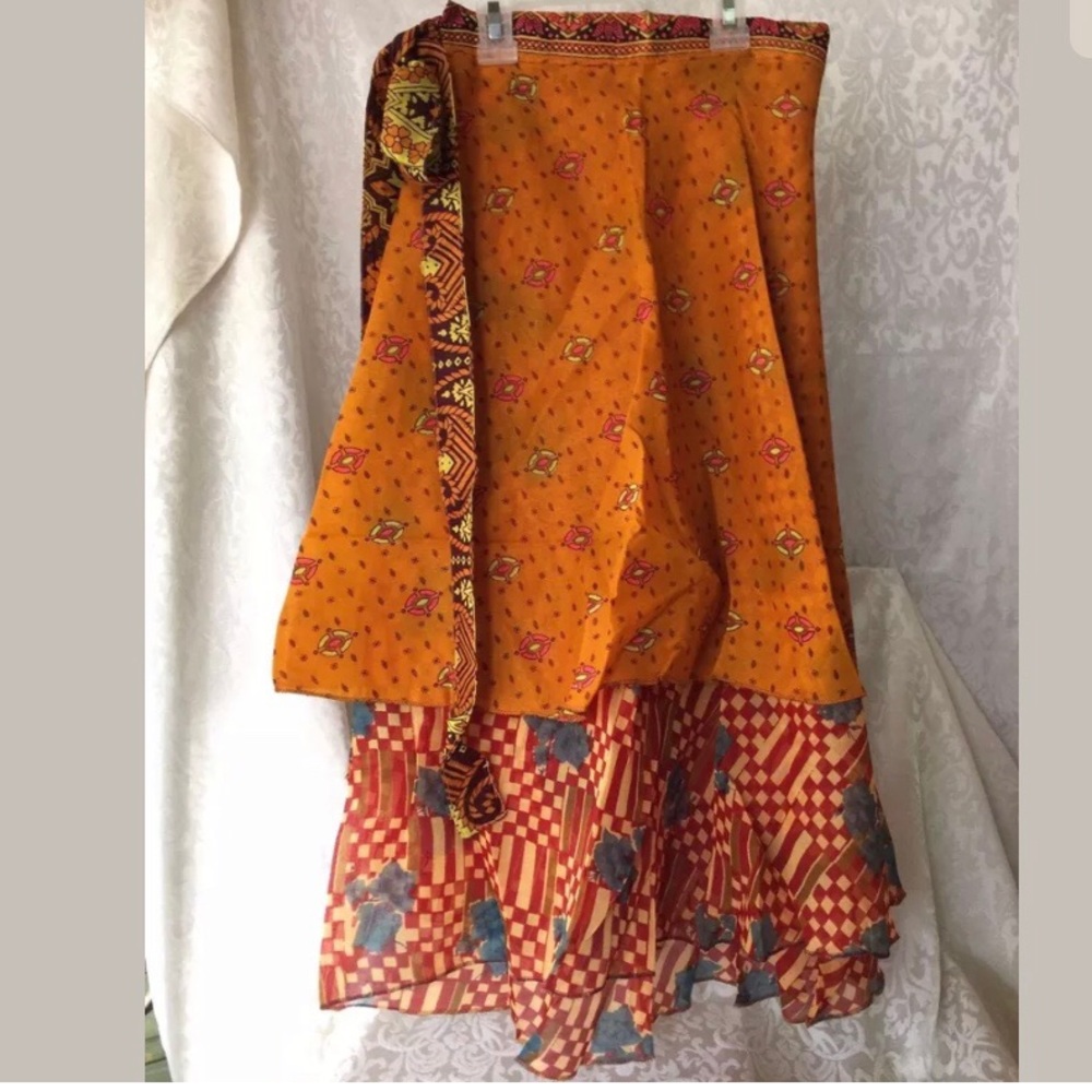Vtg Baba Clothing Wrap Skirt Festival Boho OS